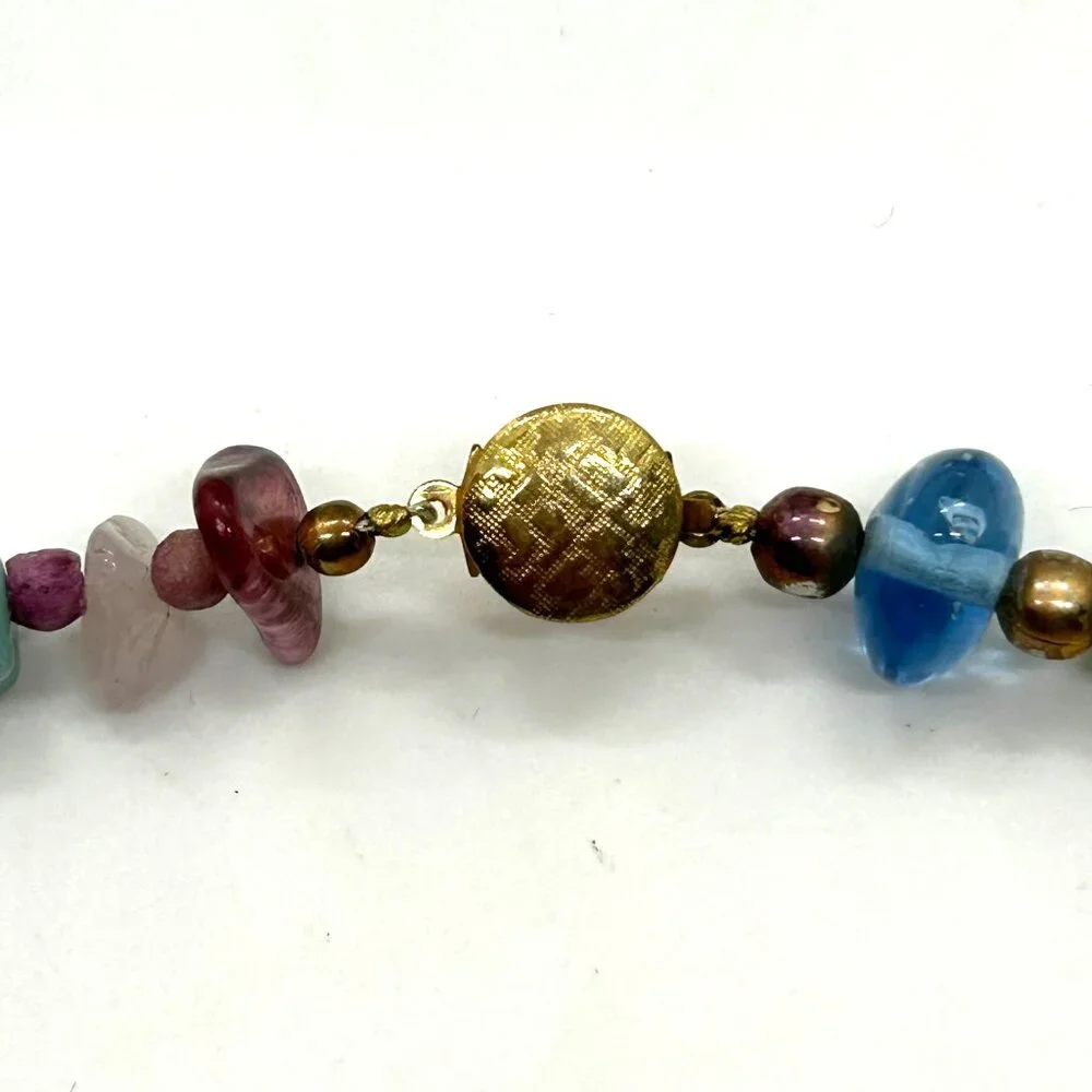 Cloisonné Bead Necklace with Multicolor Natural Stone & Glass and Bracelet - Picture 8 of 16